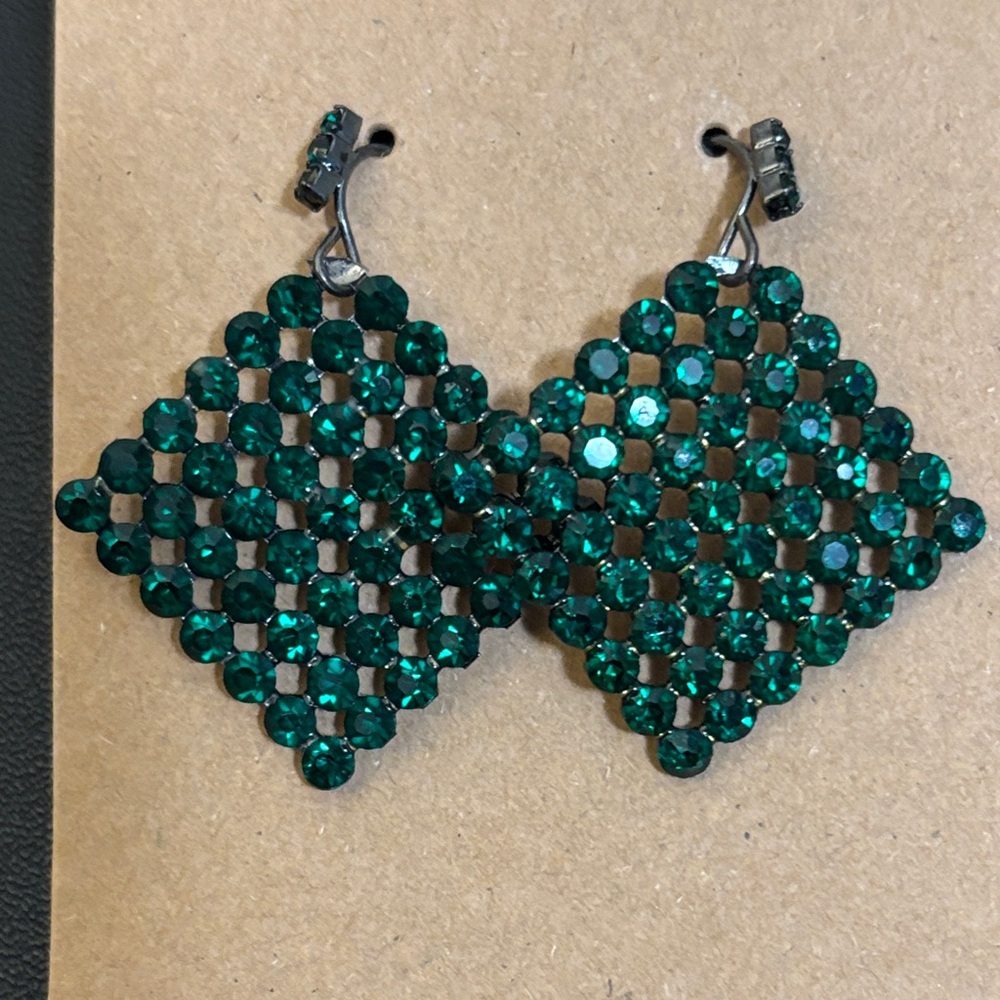 Green Crystal Earrings